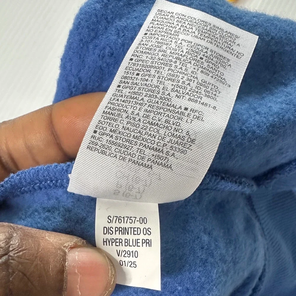Old Navy Disney Mickey Mouse Oversized Pullover Hoodie Sz S 6-7 Hyper Blue Plaid